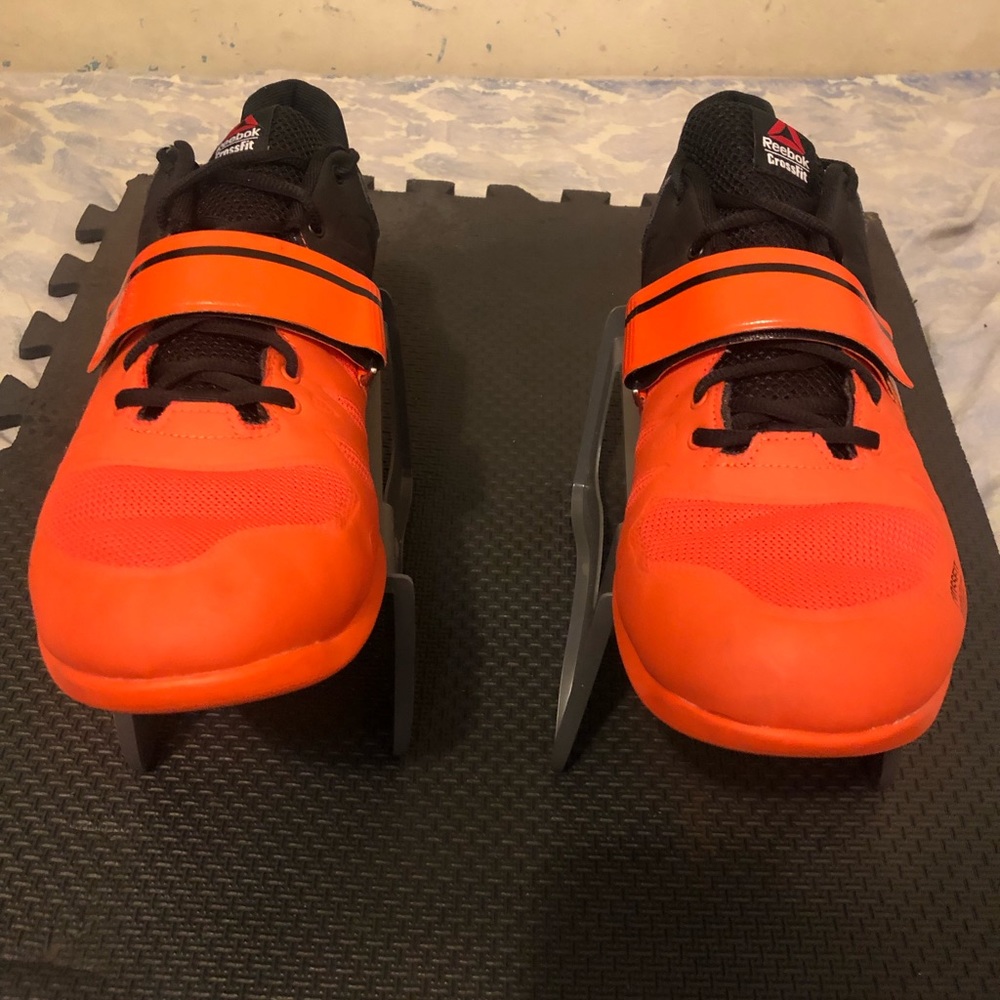 Reebok Crossfit CF74 Weight Lifting Shoes Sneakers 600501 414 Orange Black sz 15